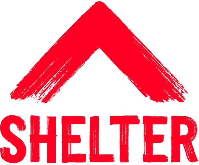 Shelter's full logo, comprised of our symbol and wordmark