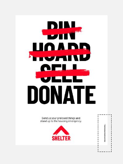 Shelter charity details, example of placement
