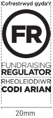Secondary Welsh Fundraising Regulator logo, minimum size