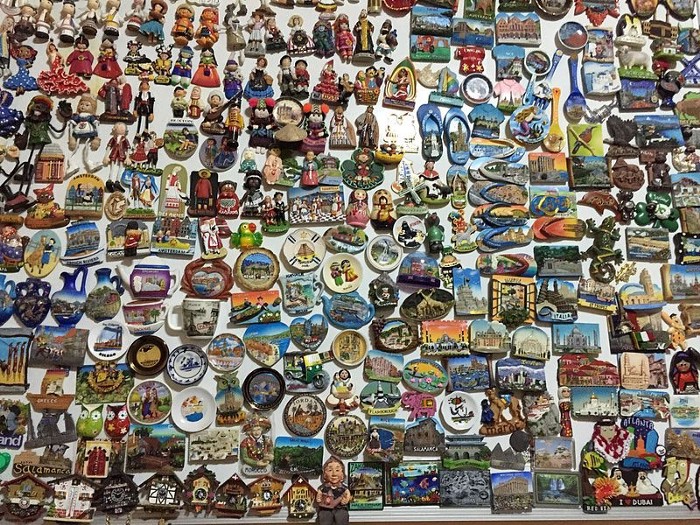 Hundreds of fridge magnets