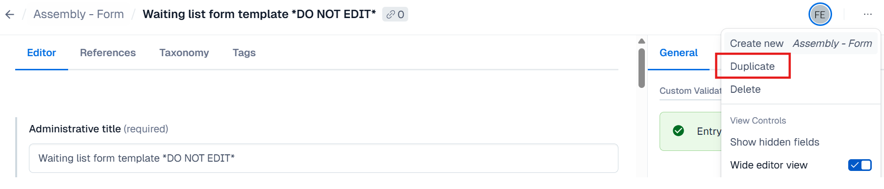 Duplicate waiting list form.png