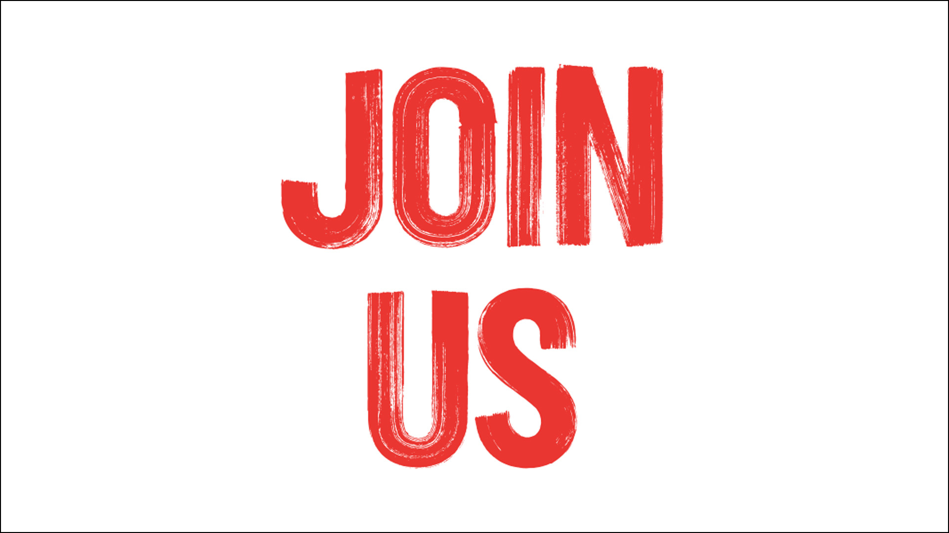 Sample super of a video saying 'Join us'