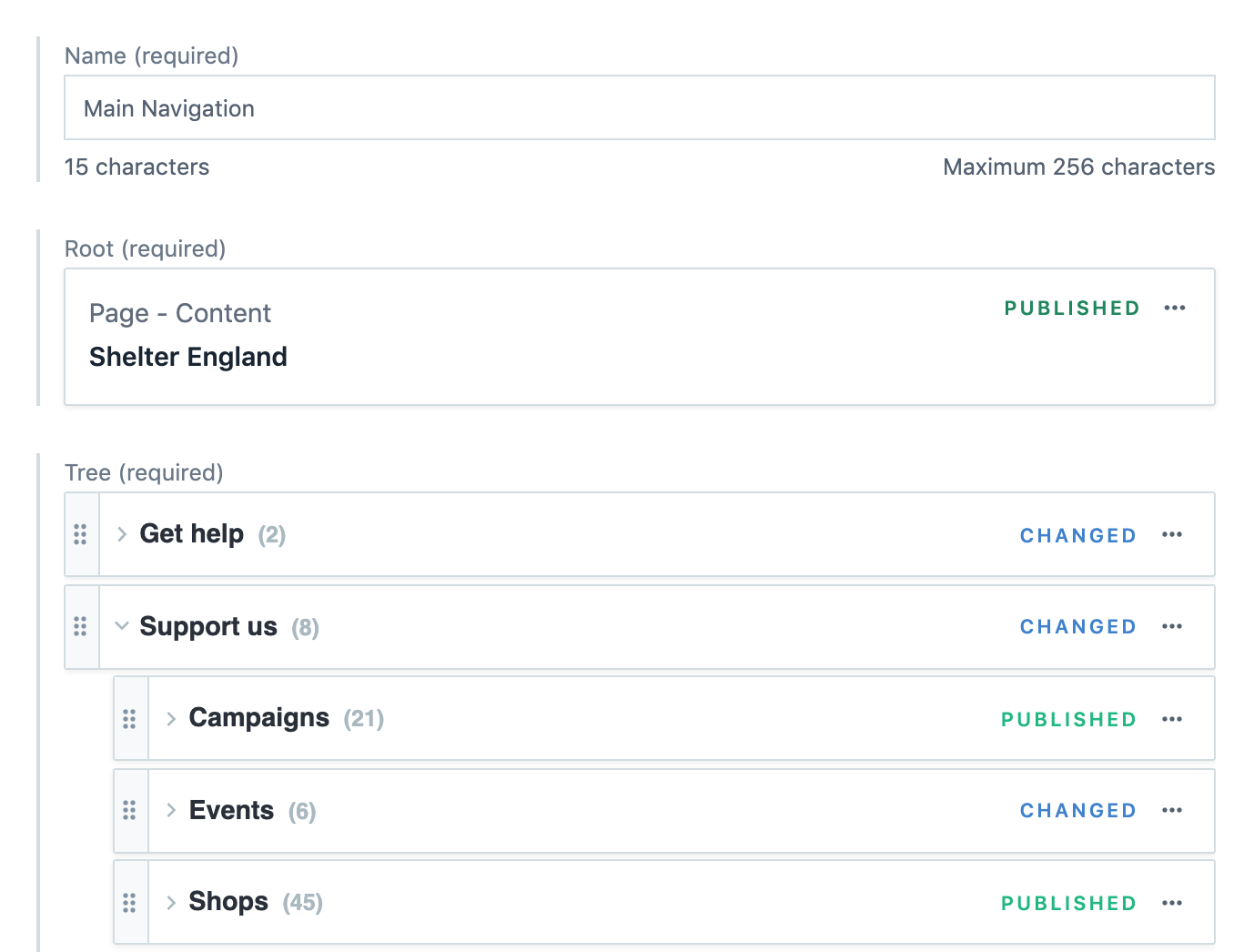 Screenshot of the Navigation component